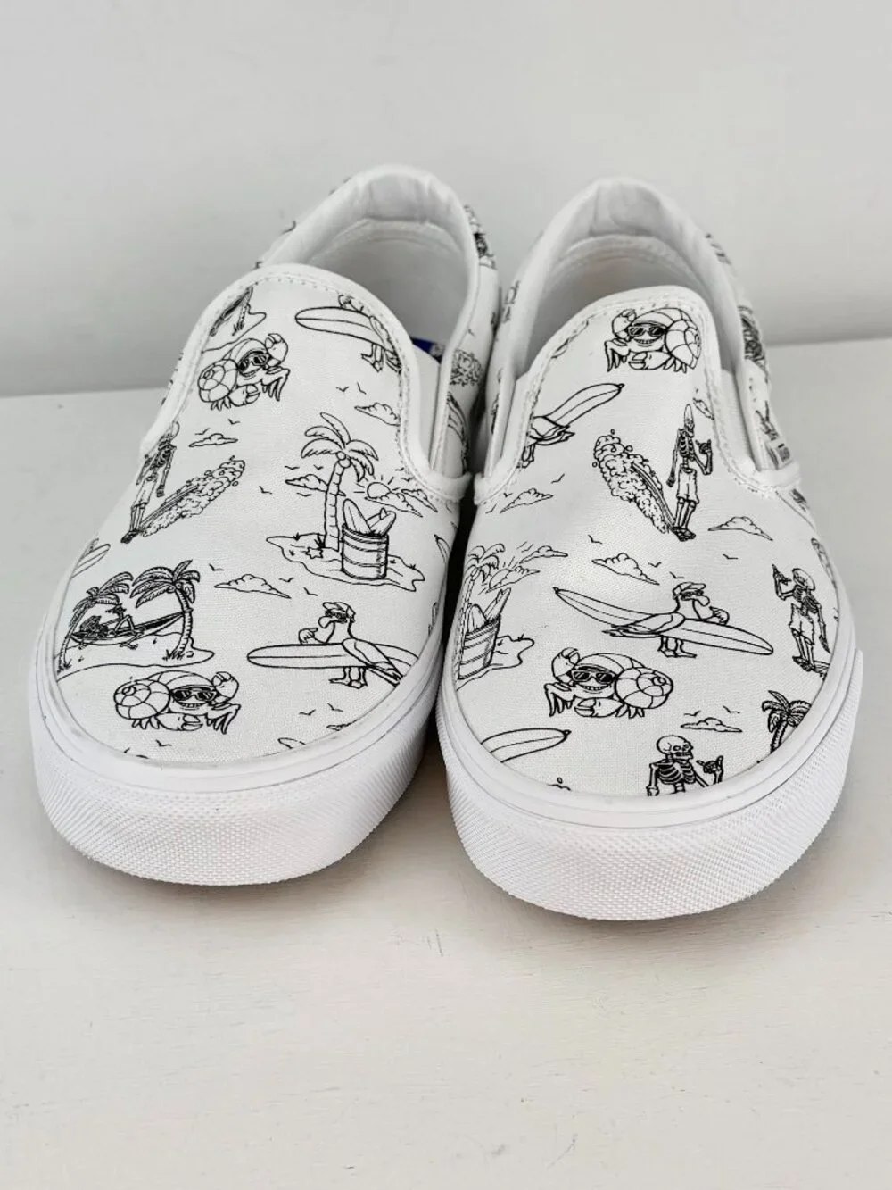 Men's 9.5 Women's 11 -VANS Classic Slip-On Low Tide True White Sneaker-500714